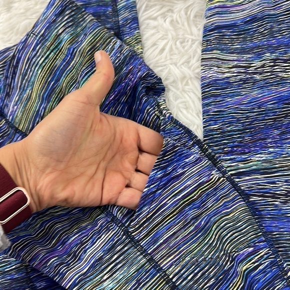 Lululemon Fast and Free Tight II 25" Nulux Interconnect Blue Multi - Picture 4 of 6